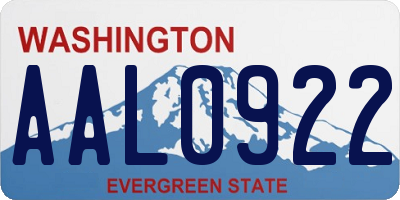 WA license plate AAL0922