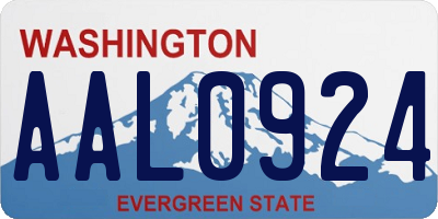 WA license plate AAL0924