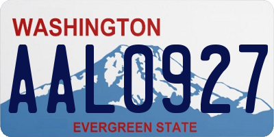 WA license plate AAL0927