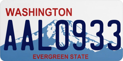 WA license plate AAL0933