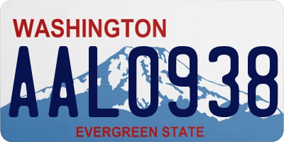 WA license plate AAL0938