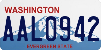 WA license plate AAL0942