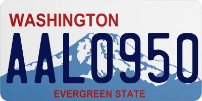 WA license plate AAL0950