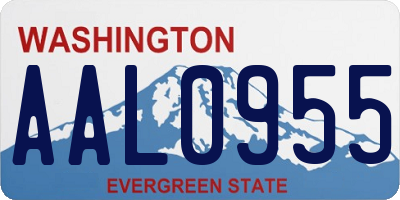 WA license plate AAL0955