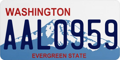 WA license plate AAL0959