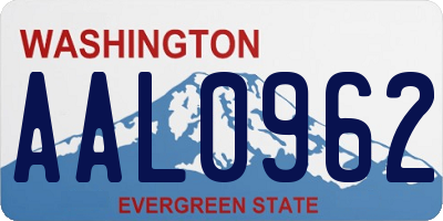 WA license plate AAL0962