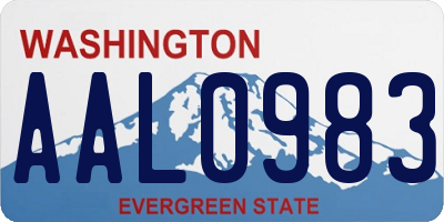 WA license plate AAL0983