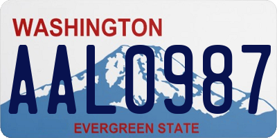 WA license plate AAL0987