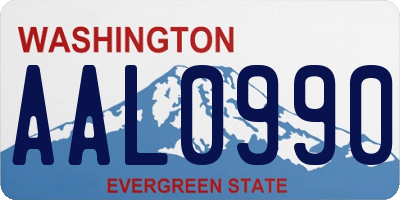WA license plate AAL0990
