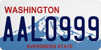 WA license plate AAL0999