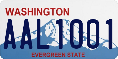 WA license plate AAL1001