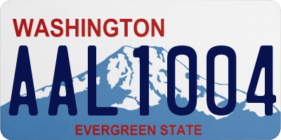 WA license plate AAL1004