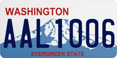 WA license plate AAL1006