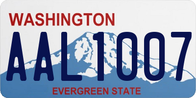 WA license plate AAL1007