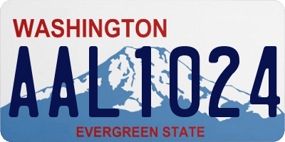 WA license plate AAL1024