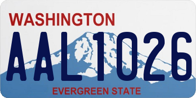 WA license plate AAL1026