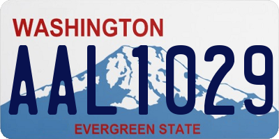 WA license plate AAL1029