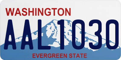 WA license plate AAL1030