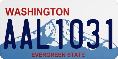 WA license plate AAL1031