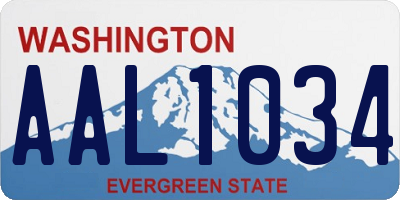WA license plate AAL1034