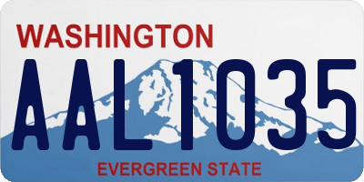 WA license plate AAL1035