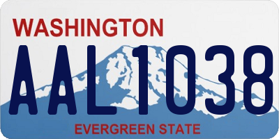 WA license plate AAL1038