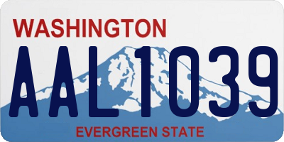 WA license plate AAL1039