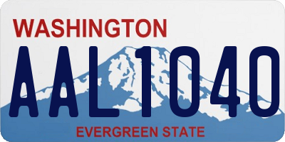 WA license plate AAL1040