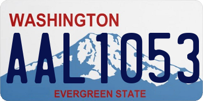 WA license plate AAL1053