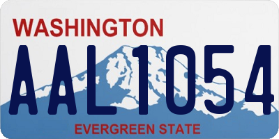 WA license plate AAL1054