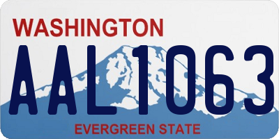 WA license plate AAL1063