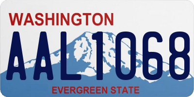 WA license plate AAL1068