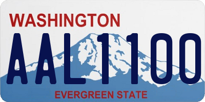 WA license plate AAL1100