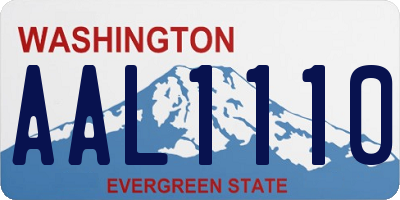 WA license plate AAL1110