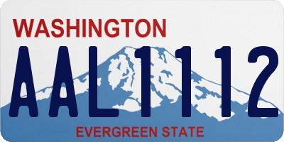 WA license plate AAL1112