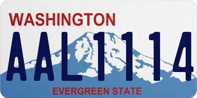 WA license plate AAL1114