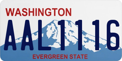 WA license plate AAL1116