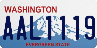 WA license plate AAL1119