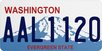 WA license plate AAL1120