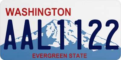 WA license plate AAL1122