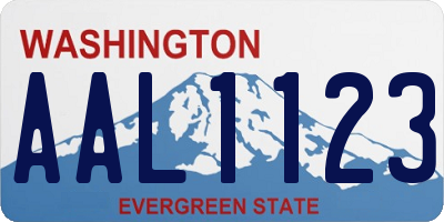 WA license plate AAL1123