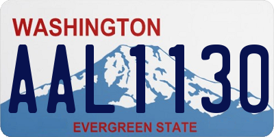 WA license plate AAL1130