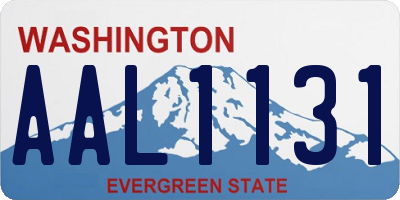 WA license plate AAL1131