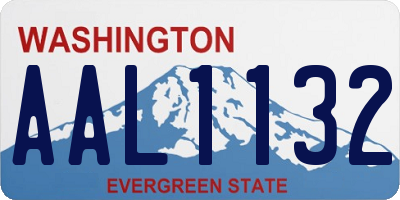 WA license plate AAL1132