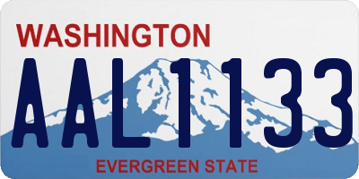 WA license plate AAL1133