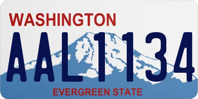 WA license plate AAL1134