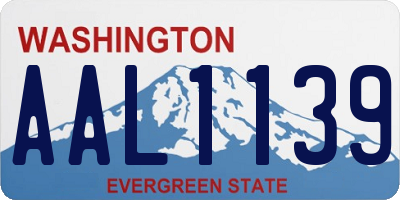 WA license plate AAL1139