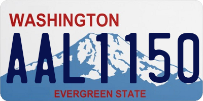 WA license plate AAL1150