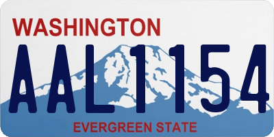 WA license plate AAL1154