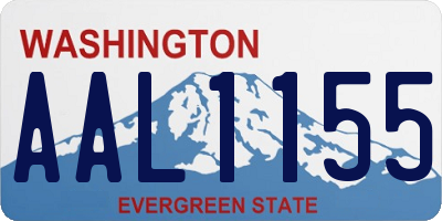 WA license plate AAL1155